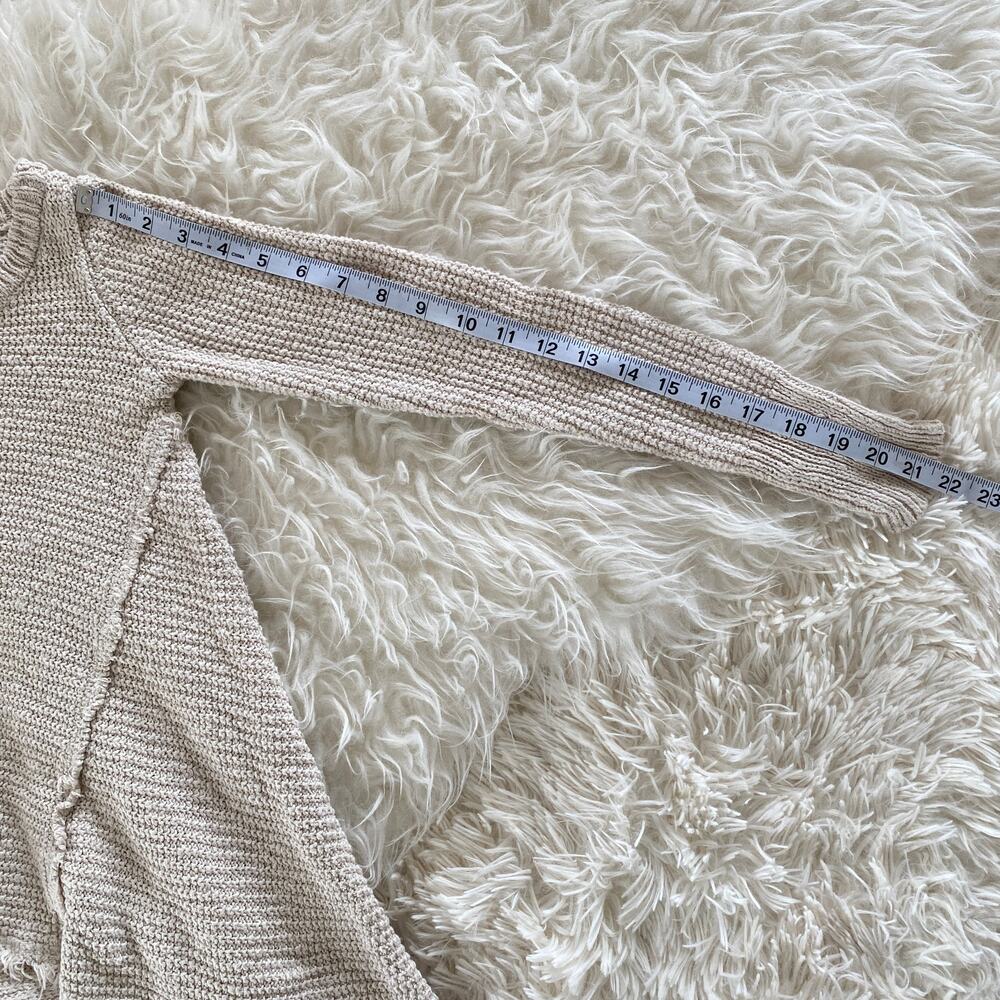 Ruby Moon Distressed Cream Fringe Sweater, Size Xs - image 7